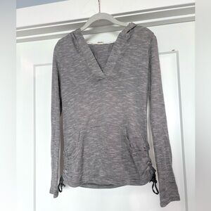 Roxy White or Beige & Gray Striped Long Sleeve Hooded Top Size XS